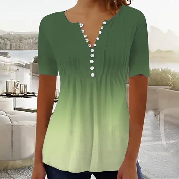 Womens Short Sleeve Tops Yubnlvae Basic Tops for Women 2025 Summer Tops for Women 2025 Trendy Boho Floral Print Tunic Shirts Short Sleeve V Neck Tshirt Casual Loose Blouse