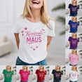 thumbnail image 1 of Womens Short Sleeve Tunic Top Casual T Shirt Round Neck Printed Graphic Tee Top Blouse Trendy Flowy Tees, 1 of 4