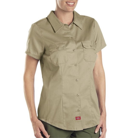 Womens Short Sleeve Twill Work Shirt