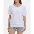 thumbnail image 1 of Womens Short Sleeve V Neck Dolman Tops with Side Shirring Loose Fit Shirts, 1 of 4