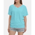thumbnail image 1 of Womens Short Sleeve V Neck Dolman Tops with Side Shirring Loose Fit Shirts, 1 of 4