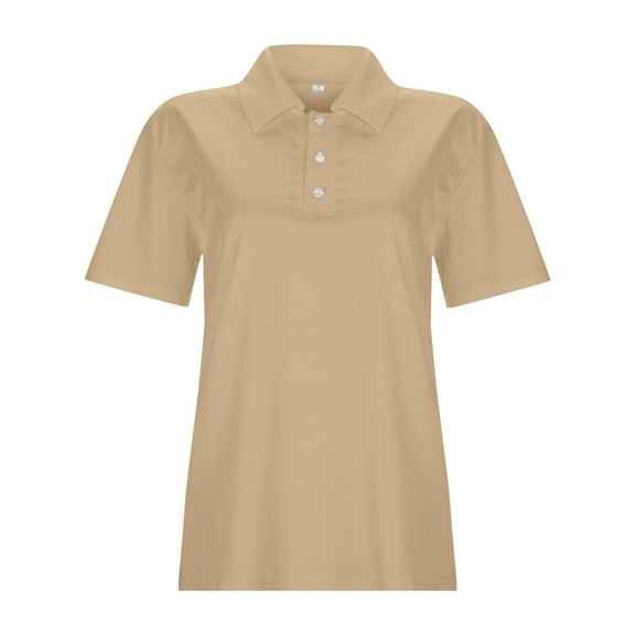 Womens Short Sleeve V Neck Polo Shirts Spring Fall Stylish Collared Button Up Workout Tops Spring Fall Slim Fit Business Tops Blouse