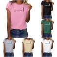 thumbnail image 1 of Womens Short Sleeve V Neck T-Shirts Casual T Shirt Graphic Novelty Tee Basic Top Fashion Trendy Clothes, 1 of 5