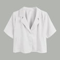 thumbnail image 1 of Womens Short Sleeve Work Office Blazer Jacket Lapel Neck Button Down Cropped Shirt Suit Blouses 2026 Trendy Blouse 2026 Spring Summer Limited-time offer, 1 of 3