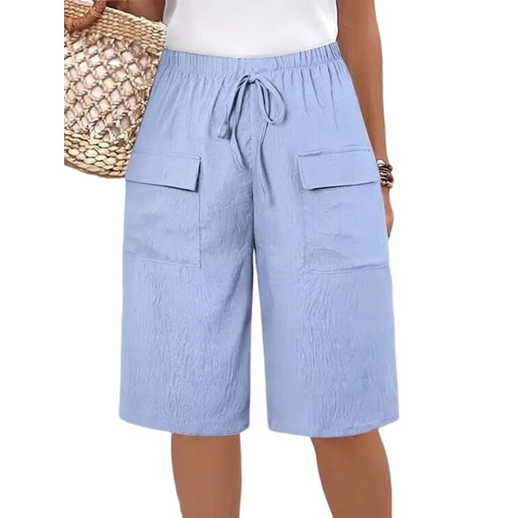 Womens Short Style with Pockets Casual Shorts for Women Summer Relaxed Fit Five Point Length Lavender Purple S