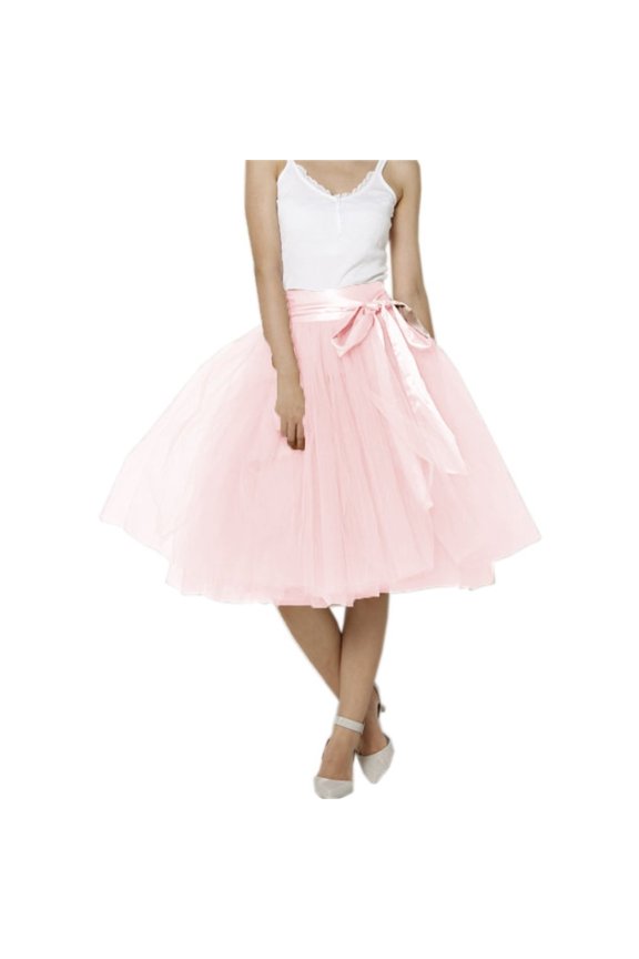 Womens Short Tutu Tulle Skirt with Sash Black Size M PC06