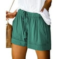 thumbnail image 1 of Womens Shorts 2024 Comfy Drawstring Elastic Waist Shorts Summer Casual Loose Solid Mid Rise Sports Short Pants with Pockets on Clearance Mint Green_XL, 1 of 6