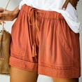 thumbnail image 1 of Womens Shorts 2024 Comfy Drawstring Elastic Waist Shorts Summer Casual Loose Solid Mid Rise Sports Short Pants with Pockets on Clearance Orange_2XL, 1 of 6