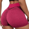 thumbnail image 1 of Womens Shorts 2025 Summer Ladies New Honeycomb Peach Tight Waist High Movement Yoga Casual Jean Shorts S-2XL, 1 of 8