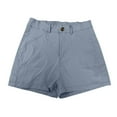 thumbnail image 1 of Womens Shorts 2025 Summer Ladies Solid Color Twill Casual Flowy Shorts with Pockets S-5XL, 1 of 4