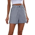 thumbnail image 1 of Womens Shorts 2025 Summer Linen High Waisted Comfy Cotton Outfits Fashion Clothing Casual Jean Shorts with Pockets S-2XL, 1 of 4