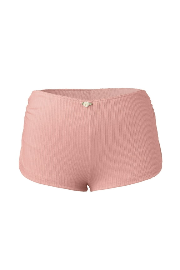 Womens Shorts 2025 Summer Sexy Micro Low Waist Side Slit Mini Boy Slim Pajamas Bottoms Sleepwear Flowy Shorts S-XL