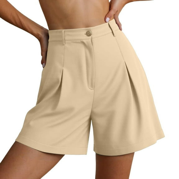 Womens Shorts 2025 Summer for Dressy Casual Wide Leg Elastic Long Loose High Waisted Short with Pockets S-2XL