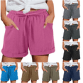 thumbnail image 1 of Womens Shorts 2026 Comfy Summer Drawstring High Waist Cotton Linen Casual Shorts for Women Trendy by Yigetop Dark Gray M, 1 of 7
