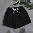 thumbnail image 1 of Womens Shorts Aoujea Summer Women Plus Size Women's Solid Casual Loose Pockets Lacing Drawstring Shorts Pants Black on Clearance, 1 of 9