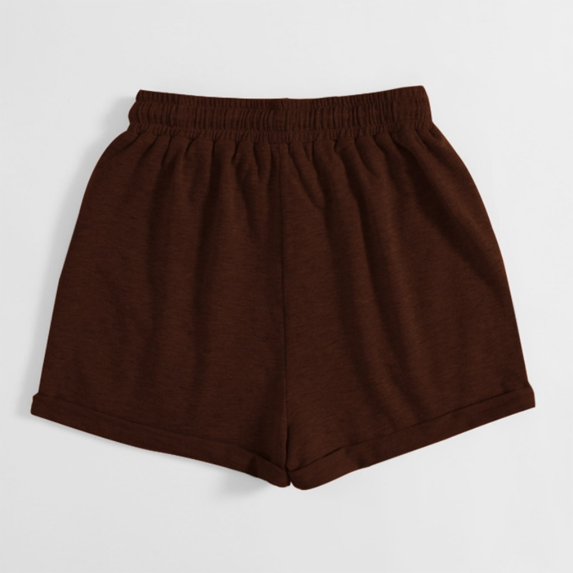 Womens Shorts Aoujea Summer Women Plus Size Women's Solid Casual Loose Pockets Lacing Drawstring Shorts Pants Brown on Clearance