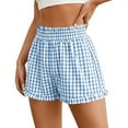 thumbnail image 1 of Womens Shorts Boxers 2025 Summer Gingham Pajama Lounge Sleep Y2K Plaid Pj Shorts Beach Bottoms, Limited Time Clearance Under 10 Dollars, 1 of 6