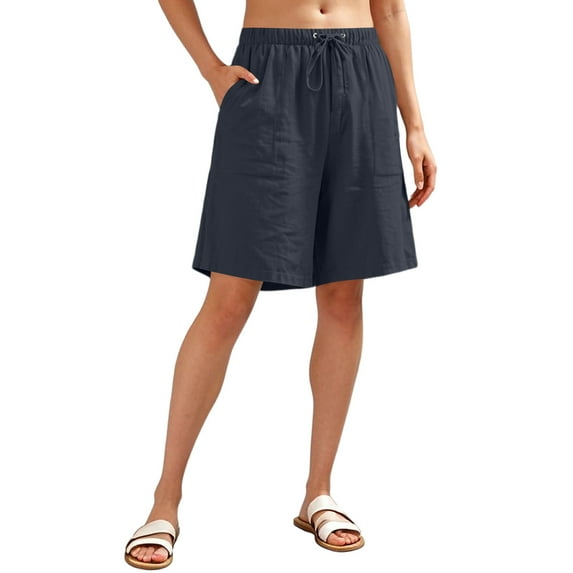 Womens Shorts Casual New Running Shorts for Women Casual Loose Elastic Waist Lounge Athletic Workout Short Pants Summer 2025 Fashion Shorts Dark Blue XXL
