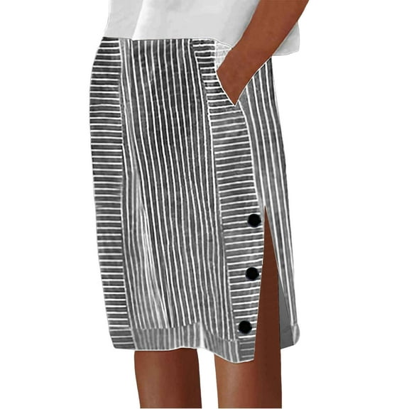 Womens Shorts Casual Fashion Summer Striped Printed Button Loose Beach Vacation Trendy 2025 S-3XL