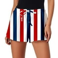 thumbnail image 1 of Womens Shorts Casual Loose Fit Striped Lightweight Summer Wear Outings Relaxing Loose High Waisted Short S-XL, 1 of 5
