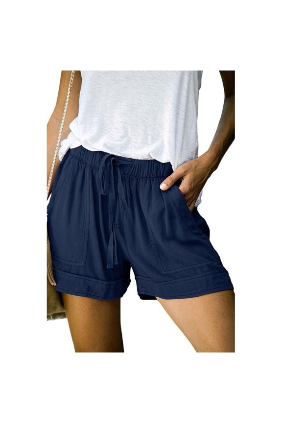 Womens Shorts Casual Summer Beach Drawstring Shorts 5 Inch Wide Leg Lounge Shorts Vacation Trendy Shorts with Pockets, Limited Time Under 10 Dollars