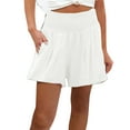 thumbnail image 1 of Womens Shorts Casual Summer Smocked Elastic Waist Comfy Detail Beach, 1 of 6