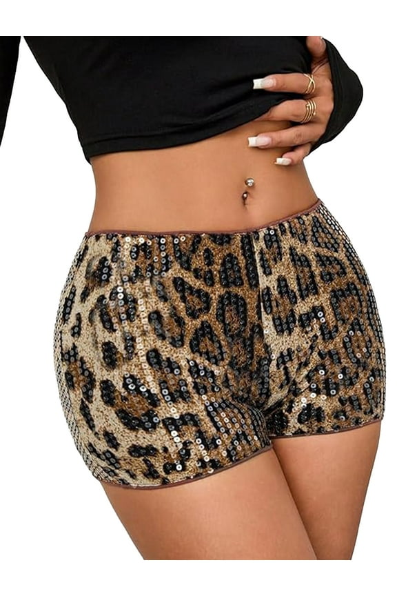 Womens Shorts Cheetah Print Shorts Leopard Micro Shorts Y2k Mini Shorts Rave Party Outfits