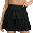 thumbnail image 1 of Womens Shorts Womens Casual Bandage Comfy Solid Elastic Waist Loose Shorts Pants, 1 of 5