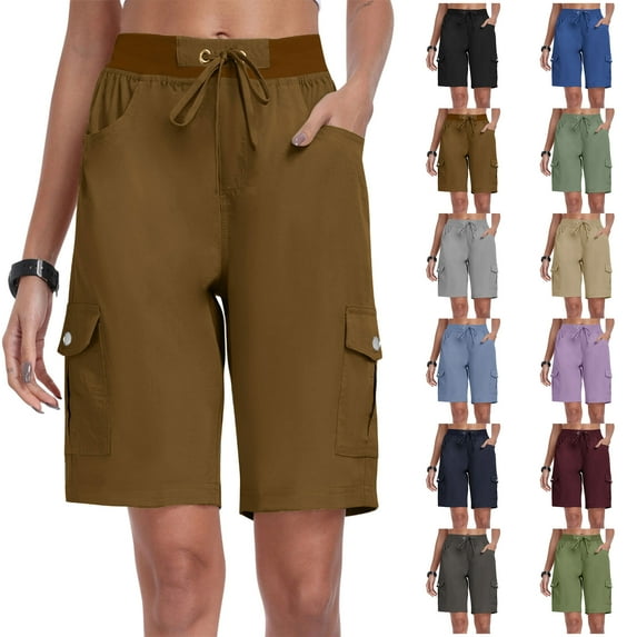Womens Shorts Clearance Womens Shorts With Pockets Loose Casual Dressy Lightweight Ladies Baggy Cargo Shorts Pants For Hiking Long Shorts for Women