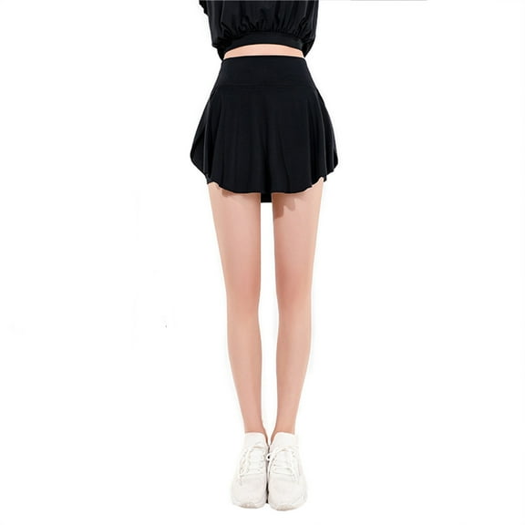 Womens Shorts Dgankt Women's Sports Skirt Fitness Yoga Short Skirt Fake Two Piece High Waist Yoga Quick Dried Pleated Skirt On Clearance