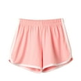 thumbnail image 1 of Womens Shorts Dolphin Hem Elastic Waist Comfy Lounge Homewear Short Pant Workout Summer Hot Shorts (M, Pink), 1 of 7