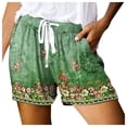 thumbnail image 1 of Womens Shorts Drawstring Summer Elastic Waist Lightweight Summer Casual Beach Shorts with Pockets S-2XL, 1 of 4