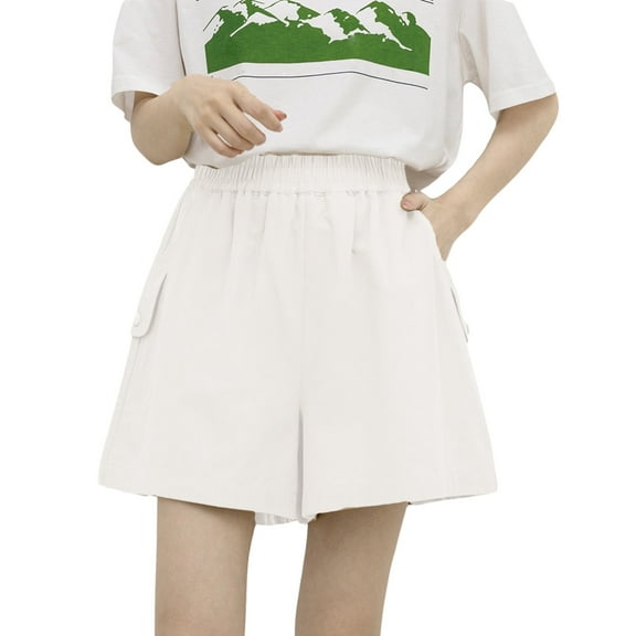 Womens Shorts Dressy Casual Short Pants Elastic High Waisted Beach Summer Cropped Trouser