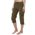 thumbnail image 1 of Womens Shorts Elastic Waist Summer Multi Pocket Outdoor Casual Sports Cropped Pants Overalls Thin Loose Cargo Gym Shorts, 1 of 8