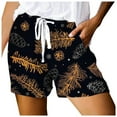 thumbnail image 1 of Womens Shorts Fashionable Leopard Printed Drawstring Summer Elastic Casual Pockets half pants, 1 of 3