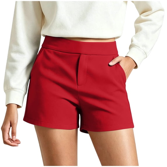 Womens Shorts Golf High Waisted Wide Leg Tailored Shorts Pleated Business Casual Work Trouser Pull On Womens Short Lightweight Outdoor