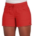 thumbnail image 1 of Womens Shorts Ladies Summer Elastic Waist Drawstring Cotton Comfy Beach Short Pants With Pockets Red XL, 1 of 6