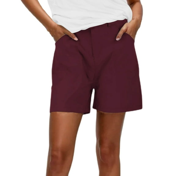 Womens Shorts Ladies Summer Stretch Twill Regular Fit Hiking Casual Chino Short Pants With Pockets RD2 XL