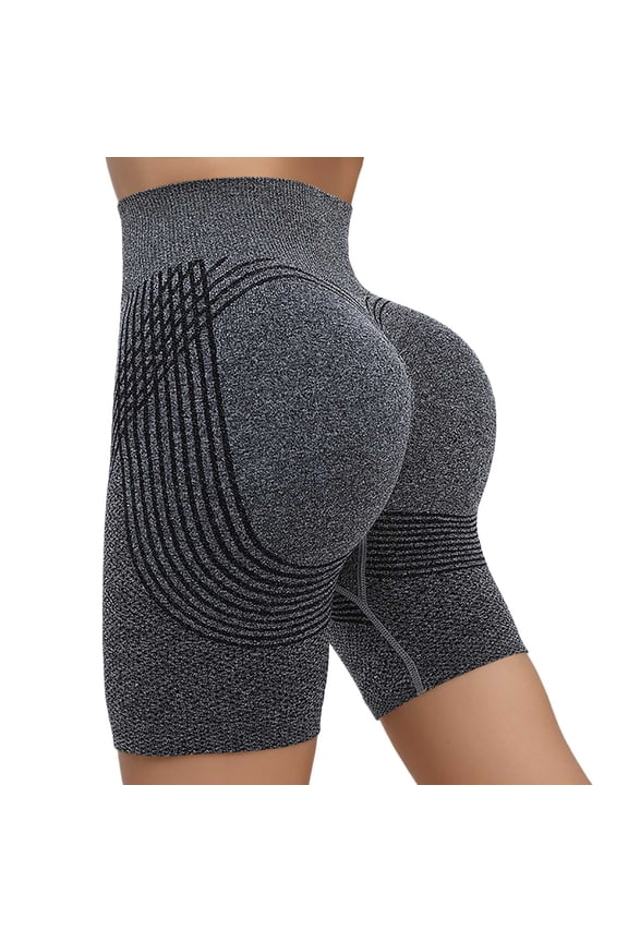 Womens Shorts Leggings Tummy Control High Waist Seamless Yoga Workout Peach Lifting Yoga Pants,Dark Gray,L