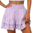thumbnail image 1 of Womens Shorts Lightweight Breathable 2024 Summer High Waisted Ruffle Floral Pleated Hem Casual Pants Shorts for Women L, 1 of 7