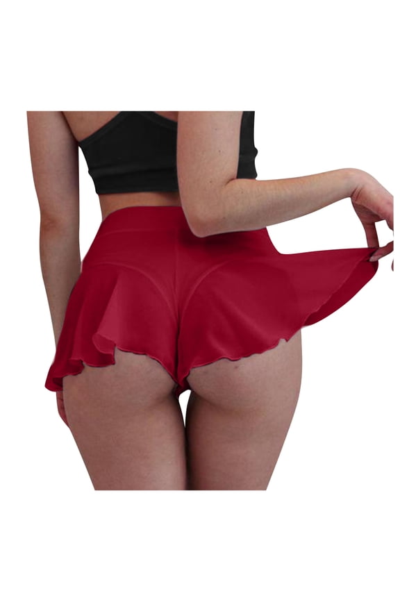 Womens Shorts Ruffled Bikini High Tight Female Dance Pole Waist Summer Fashion Casual Bermuda Shorts For Women