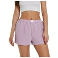 thumbnail image 1 of Womens Shorts Shorts Cute Soft Plaid Print Button Front Pajama Bottoms Shorts Sleepwear, 1 of 5