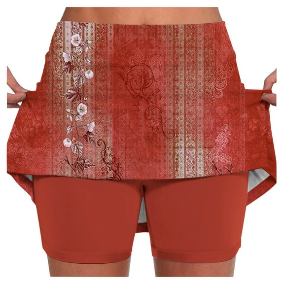 Womens Shorts Skorts Casual Skirt Sports Skorts New Summer Fashion Loose High Waisted Short with Pockets S-5XL