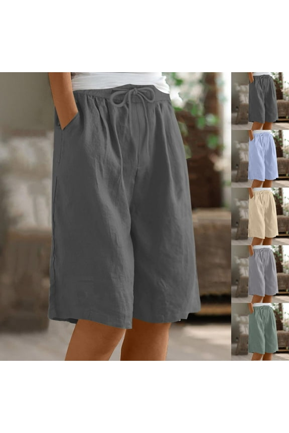 Womens Shorts Solid Color Shorts Casual Shorts Capris Everyday Shorts for Women