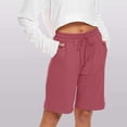thumbnail image 1 of Shorts for Women Women's Sports Comfortable Elastic Waist Drawstring Shorts Womens Shorts Clearance! Pink L, 1 of 5
