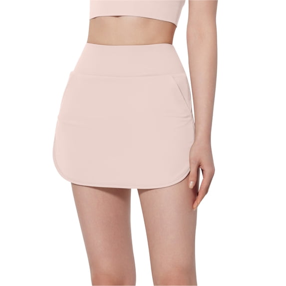 Womens Shorts Spring/Summer Solid Color Casual Tennis Skirt High Waist Fake Two Piece Sports Skirt Pants Running Shorts for Women