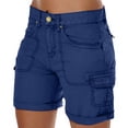thumbnail image 1 of Womens Shorts Stretch Jean Shorts Lounge Travel Airport Clubbing Style Women's Loose Solid Color Mini Pant Summer Beach Shorts Buttons Short Hot Pants Cargo Shorts, 1 of 8
