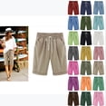 thumbnail image 1 of Womens Shorts Summer 2024 Plus Size Solid Five Points Large Size Cotton Linen Shorts with Pockets Casual Pants on Clearance Khaki_S, 1 of 4