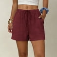 thumbnail image 1 of Womens Shorts Summer Casual Loose Elastic Waist Drawstring Comfy Lightweight Beach Shorts with Pockets, 1 of 8