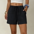 thumbnail image 1 of Womens Shorts Summer Casual Loose Elastic Waist Drawstring Comfy Lightweight Beach Shorts with Pockets, 1 of 8